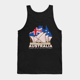 Australia Sydney GPS coordinates Opera House Tank Top